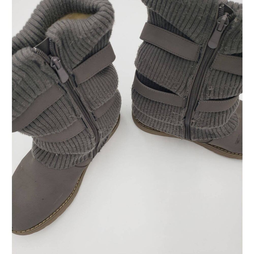 Girls Winter Snow Boots Faux Fur Lined Mid Calf Shoes Big Kid Size 6.